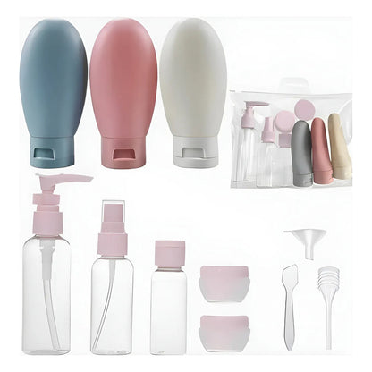 Set 11 Botella Viaje Portátil Contenedores Accesorio Shampoo