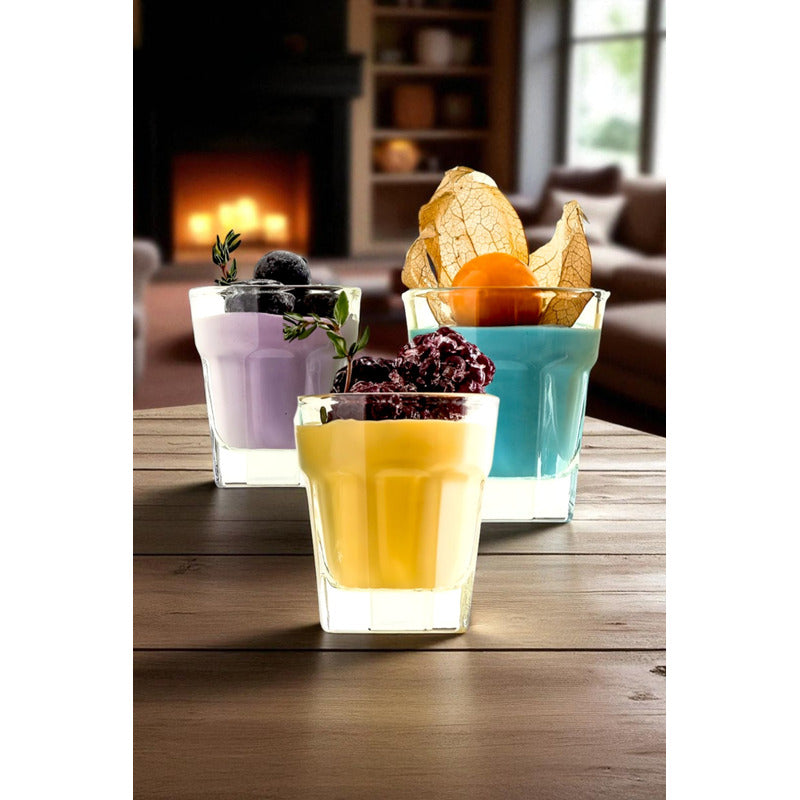 12 Vasos De Postre Vasos Shoperos Para Dulces Postres Vidrio