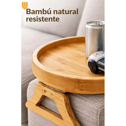 Bandeja Sofa Bambú Porta Vasos Snacks Cine Casa Relax Total Mesa Sofa Bambú Porta Tazas Reposabrazos Flexible Soporte Copas Vino Snack Organizador Sala Estar Accesorio Mueble Natural