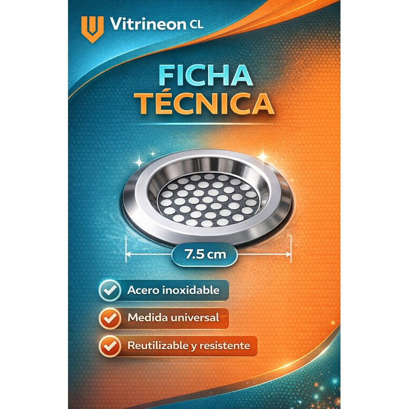 Rejilla Filtro Lavaplatos Acero Inoxidable Pack 3 Escurridor