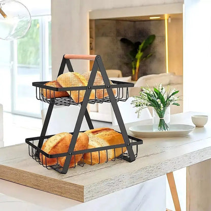 Frutero De Mesa Cesta Para Frutas Canasto Organizador Fruta Negro