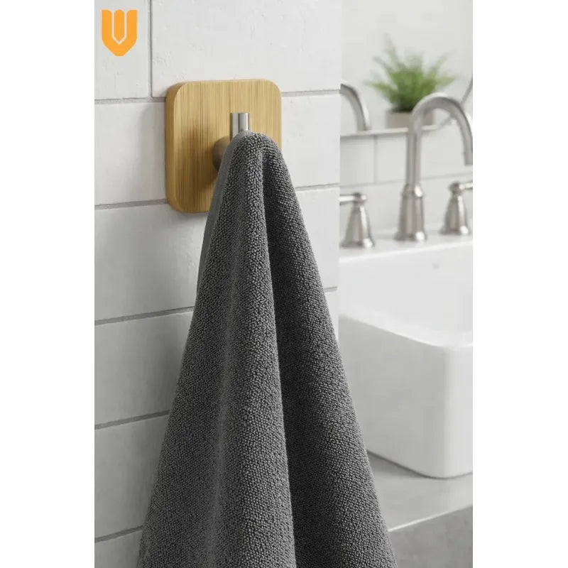 Pack 4 Unidades Colgantes Domesticos Sujetador Multiuso Made Madera Bambu Natural Tonalidad Calida Estilo Nordico Decoracion Interior Minimal Hogar Ambiente Zen