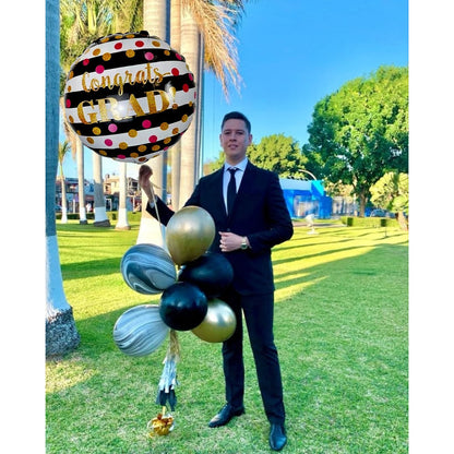 Globo Redondo Metalizado Graduación Decoracion Grado Fiesta