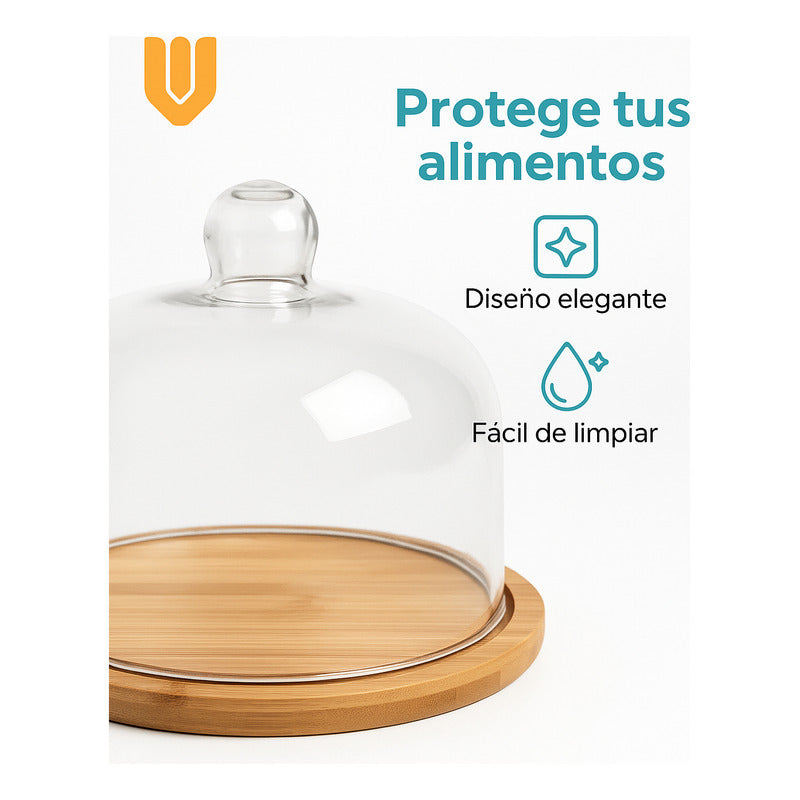 Base Torta Redonda Elegante Fresca Expositor Cupcakes Dulces Bambú