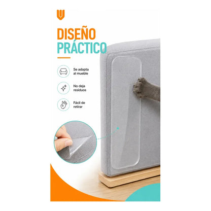 Rascador Gatos 43x30cm Sofa Sillon Protector Antiarañazos Protector Adhesivo Antiarañazos Gato Pvc Transparente 43x30 Cm Pack 10 Reutilizable Removible Sofá Sillón Muebles Hogar 43x30