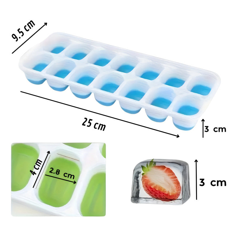 3 Molde De Hielo Cubeta De Hielo De Silicona Con Tapa Hielo Multicolor