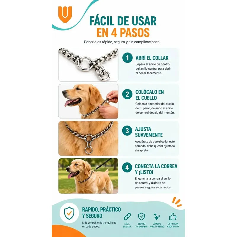 X2 Collar Adiestramiento Perro Collar De Adiestramiento 50cm Plateado 50cm