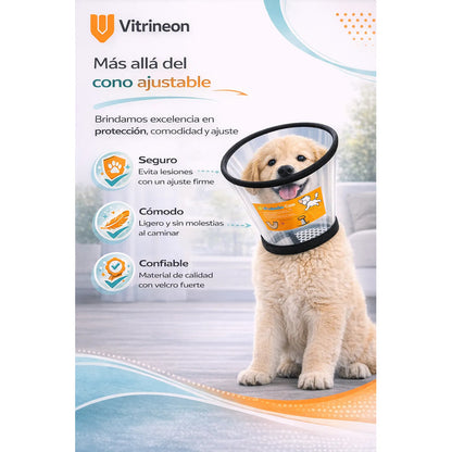 Collar Isabelino Perro Gato 10cm Cono Ajustable Transparente