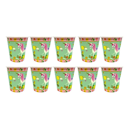 10 Vasos Cumpleaños Vasos Desechable Cumpleaños Unicornio Rosa Claro