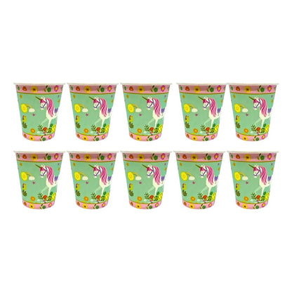 10 Vasos Cumpleaños Vasos Desechable Cumpleaños Unicornio Rosa Claro