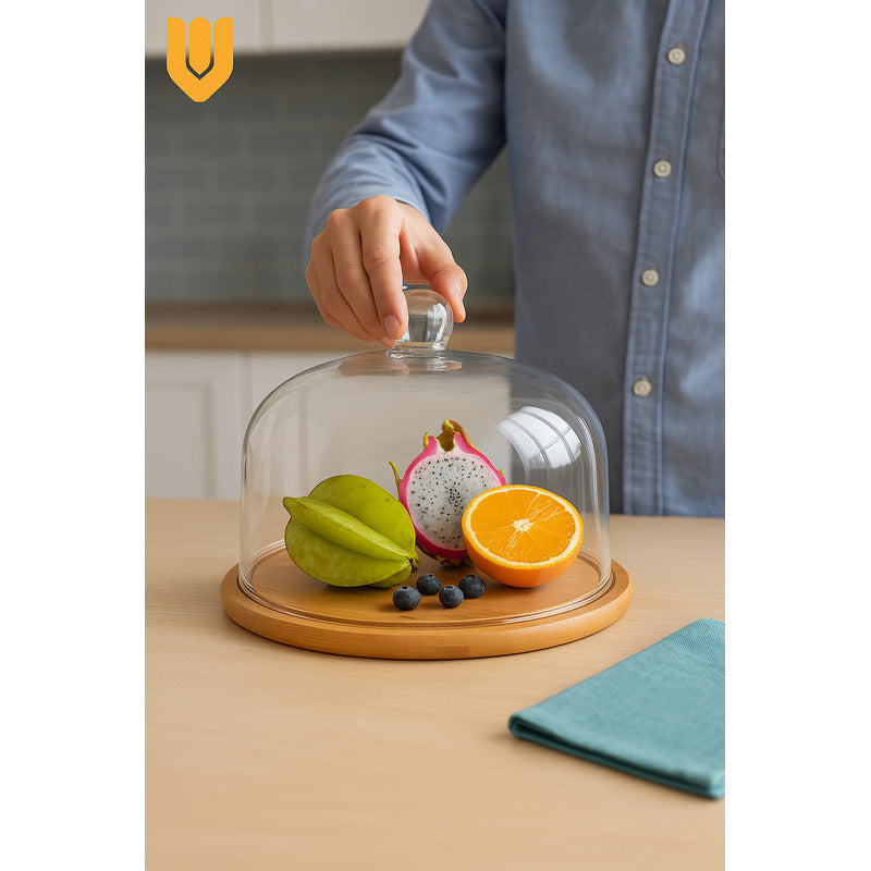 Base Torta Bambú Tapa Porta Cupcakes Soporte Transportador F Bambú