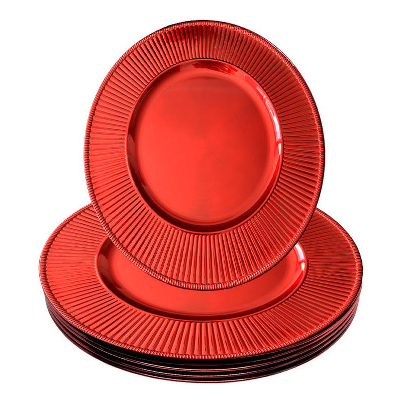 6 Plato Base Navideños Vajilla Navidad Juego De Platos 33cm