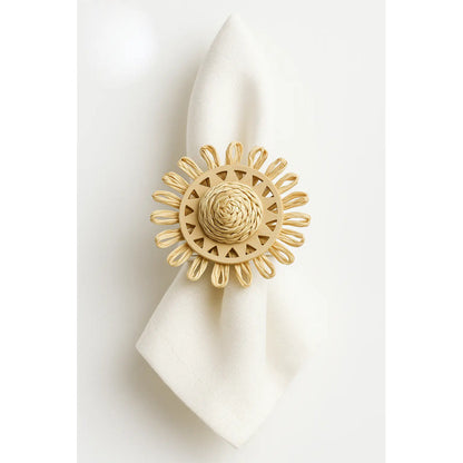 Servilletero Aro Metal Bambú 6 Cm Porta Servilleta Decoració Dorado