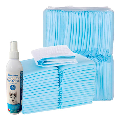 50 Sabanillas Para Perros + Educador Sanitario Perro 230 Ml
