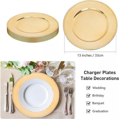 6 Plato Base Navideños Vajilla Navidad Juego De Platos 33cm