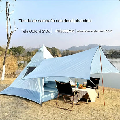 Carpas De Camping Carpa Doble Capa 4 Personas Mosquitero Cam Camping Celeste