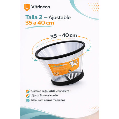 Collar Isabelino Perro Collar Isabelino Gato Collar Perro 2 Blanco-negro Collar Isabelino Talla 2 40-35cm