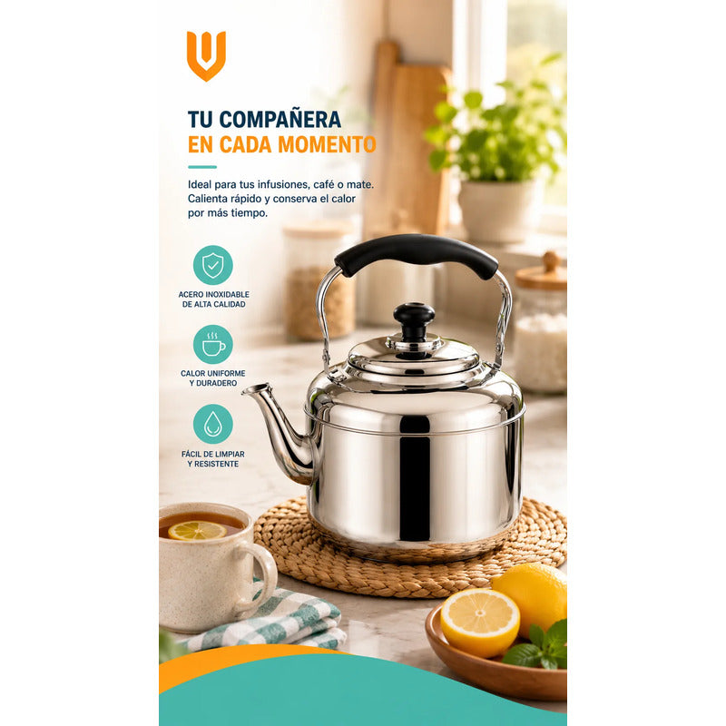 Tetera  Inoxidable Barista Vertido  Café Filtrado Hogar Plateado