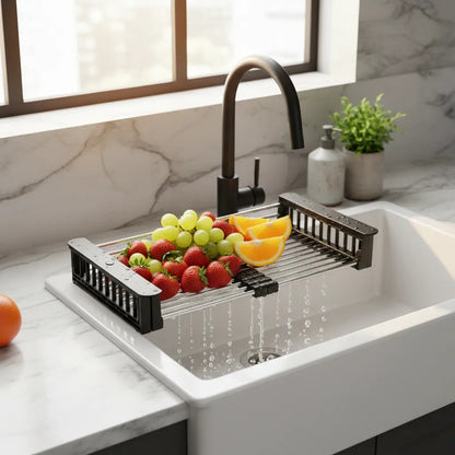 Secaplatos Escurridor Acero Resistente Antioxidable Premium Negro Acero Inoxidable Antioxidante Acabado Premium Resistente Humedad Cocina Fregadero Diseño Moderno Alta Durabilidad