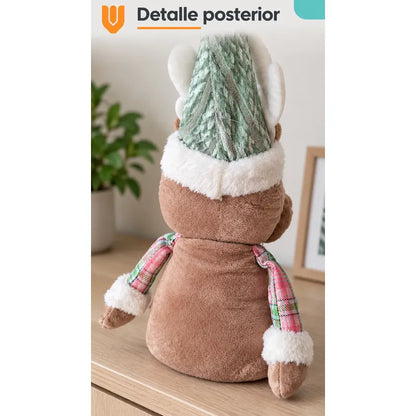 Muñeco Navideño 39cm Decorativo Adornar Figuras Navidad Blanco Muñeco Adorno Navideño Muñeco Papá Noel Viejito Pascuero Santa Claus Gorro Barba Blanca Figura Verdes Cascabel 39cm-reno