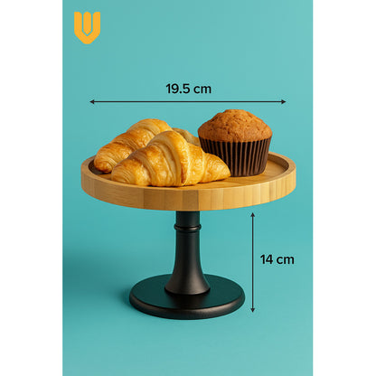 Pedestal Bambú Repostería 19cm Presentación Tortas Postres C Bambú