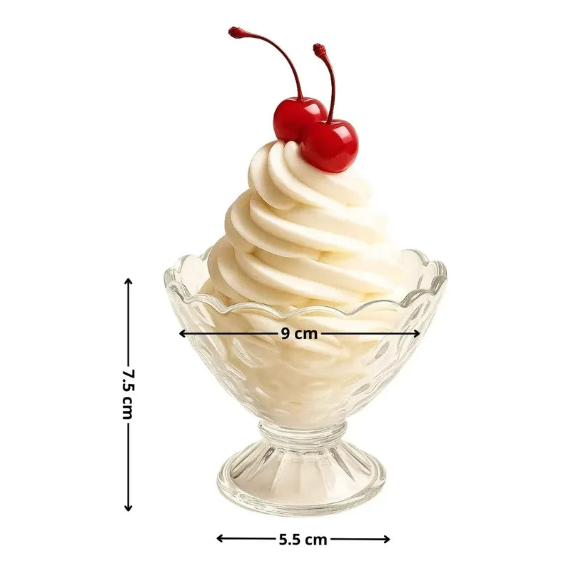 6 Copas Helado Vidrio Pack 6 Vasos Postre Transparente Ideal Transparente
