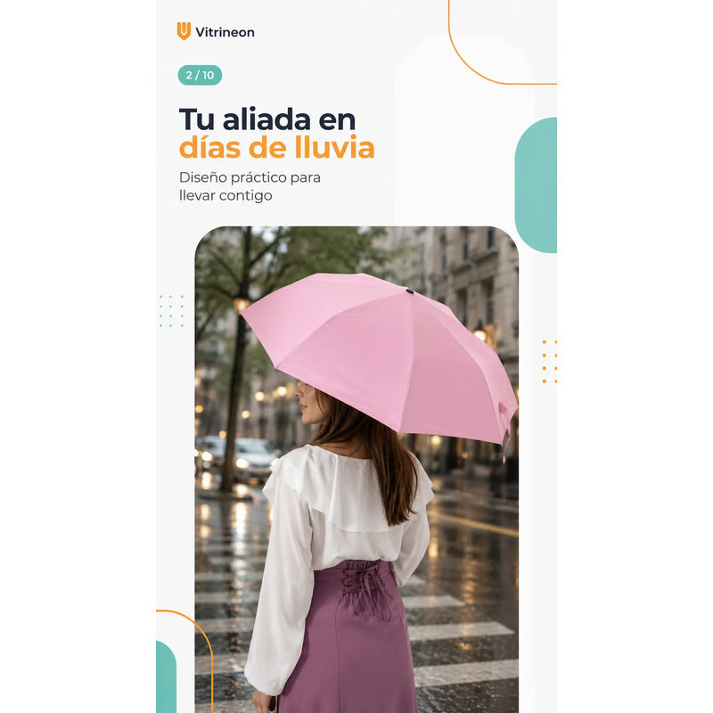 Paragua Parasol Lluvia Retractil Plegable 8 Varill Sombrilla