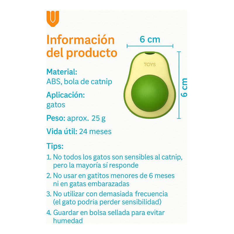 Hierba Gatera Avocado + 4 Bola Gatera Catnip Para Gatos