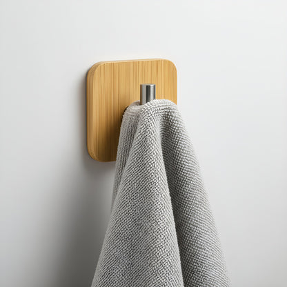 Colgador Pared Bambu Acero Inoxidable Adhesivo Elegante Fuer Bambú