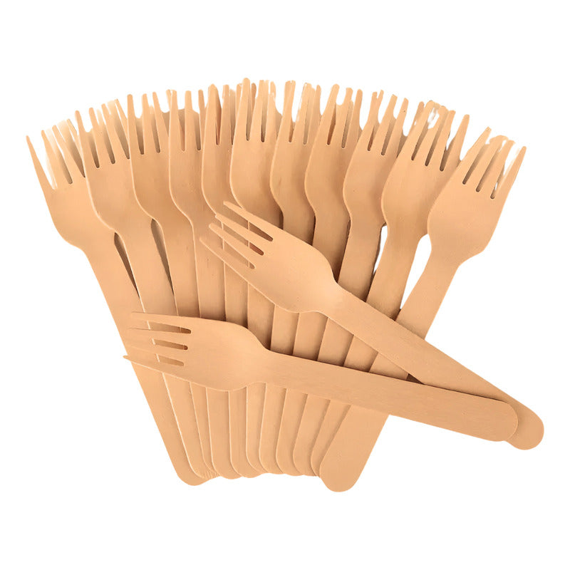 Pack X12 Tenedores Bambú Tenedor Reutilizable Ecologico