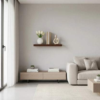 4 Repisa Flotante Dormitorio Baño Estantes Pared Mdf 40x15cm Marrón