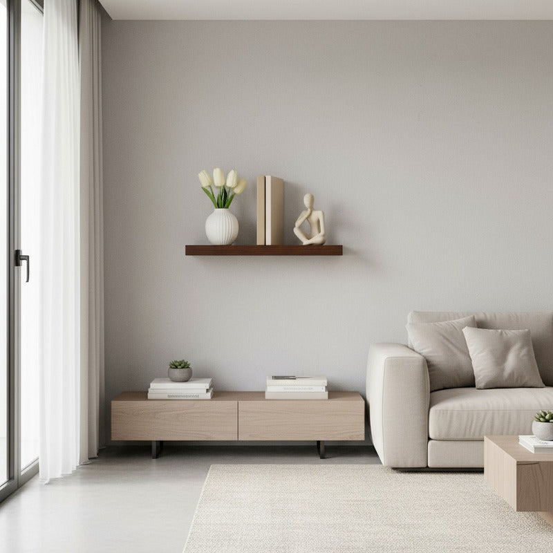 4 Repisa Flotante Dormitorio Baño Estantes Pared Mdf 40x15cm Marrón