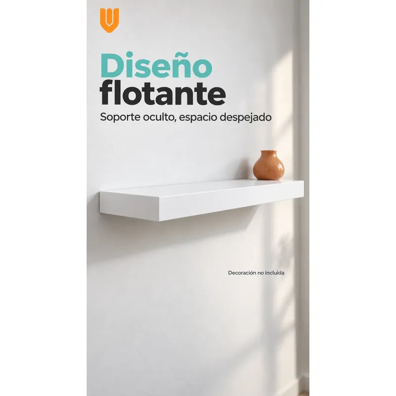 Repisa Flotante Rectangular 60cm Mdf Blanca Estante Pared Blanco Repisa Flotante Blanca Mdf Estante Mural Soporte Oculto Decoración Organización Hogar Dormitorio Living Oficina 60cm