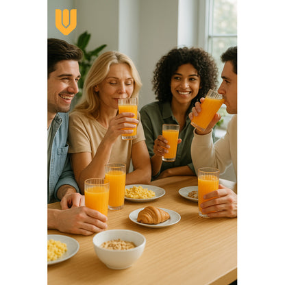 Set 6 Vasos Vidrio Tallado Estilo Elegante Bebidas Hogar Bar Transparente