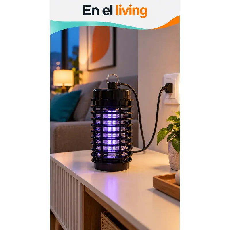 Lampara Mata Mosquitos Moscas Zancudos Luz Ultravioleta Negro Mata Mosquitos Matamosquitos Mata Zancudos Lámpara Eléctrica Led Negra Rejilla Exterior Cable 220 V Interior