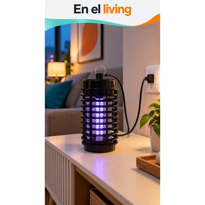 Lampara Mata Mosquitos Moscas Zancudos Luz Ultravioleta Negro Mata Mosquitos Matamosquitos Mata Zancudos Lámpara Eléctrica Led Negra Rejilla Exterior Cable 220 V Interior