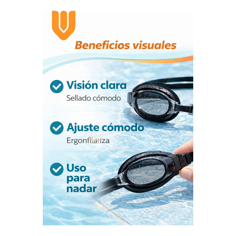 Lentes Natacion Niños Piscina Comodos Seguros Diversion Uv