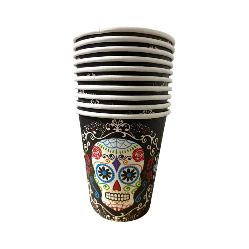 10 Vasos Desechables Halloween Vasos Calavera Halloween