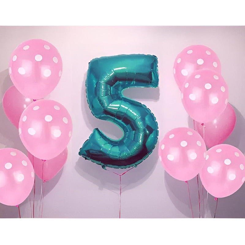 Pack X6 Globos Lunares Cumpleaños Globo Unicolor Decoracion