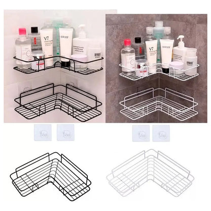 Esquinero Estante Organizador Adhesivo Cocina Baño Ducha Color Negro