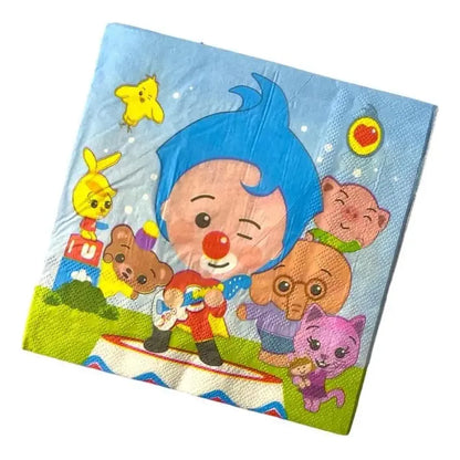 X80 Servilletas Plim Plim Decoracion Cumpleaños Plim Plim Celeste Plim Plim 881