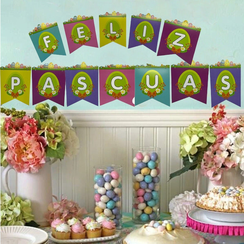 Banderin Feliz Pascuas Decoracion Pascuas Feliz Pascuas