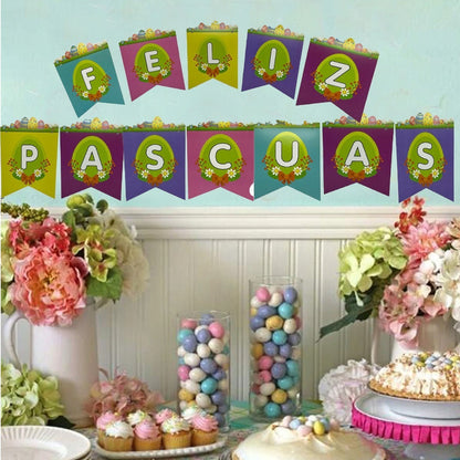 Banderin Feliz Pascuas Decoracion Pascuas Feliz Pascuas