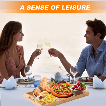 Bandejas De Bambu Bandeja Madera Para Desayuno Bambu 40x28cm