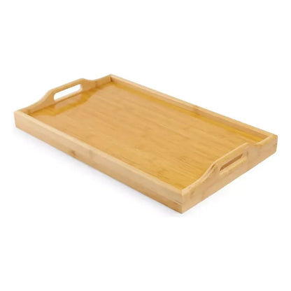 X2 Bandejas De Bambu Bandeja Madera Desayuno Bandeja 45x33cm Bambú