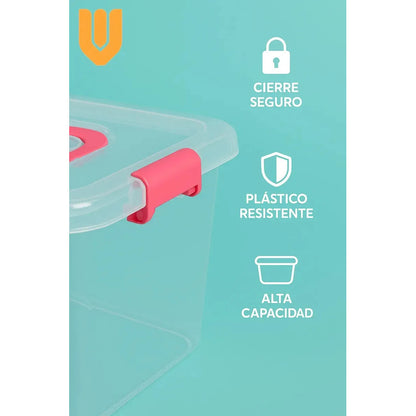 8 Caja Organizadora Transparente Aplilable Almacenamien 6.5l Caja Organizadora Plastico Transparente 6.5l Apilable 28x20x15cm Tapa Multiuso Hogar Oficina Almacenaje Contenedor 5kg Lisa