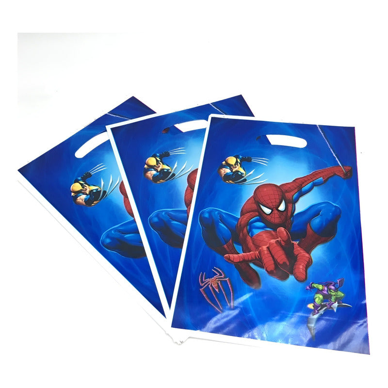 10 Bolsas Para Piñata Spiderman Bolsas Para Dulce Fiesta Color Azul Tamaño De La Piñata Grande - Vitrineon Cl