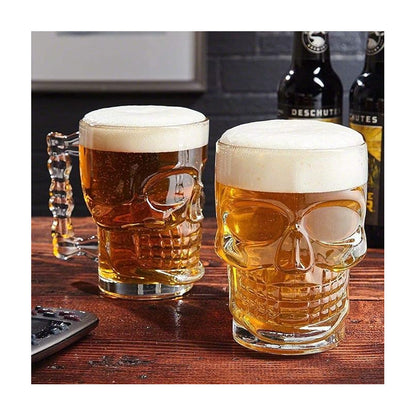 12 Vaso Cervecero Vidrio Vasos Shoperos Cerveceros Calavera Transparente
