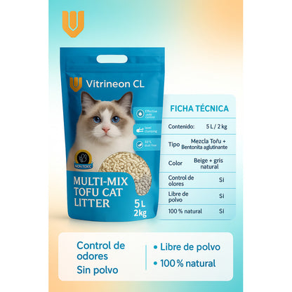 3 Arena Sanitaria Bentonita Arena Tofu Gatos Arena Tofu 2 Kg