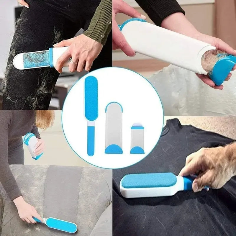 Removedor De Pelos Mascotas Cepillo Removedor Perros Y Gatos Blanco Con Azul